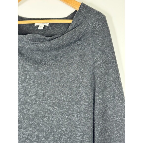 James Perse Top Womens 4 Large Charcoal Gray Lightweight Knit Elevated Basic - Picture 6 of 13